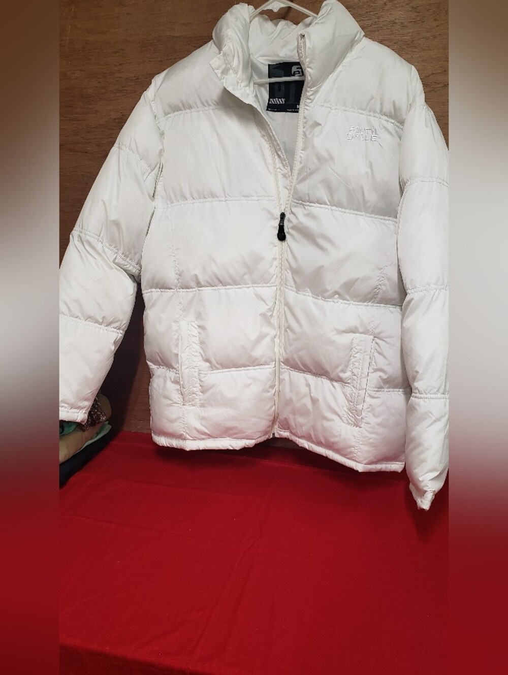 Vintage South Pole Solid White Quilted Puffer Coat Medium